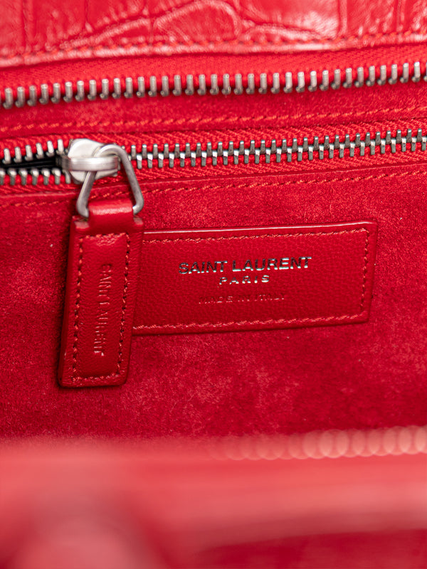 Saint Laurent Small Croc Embossed Rive Gauche Cabas