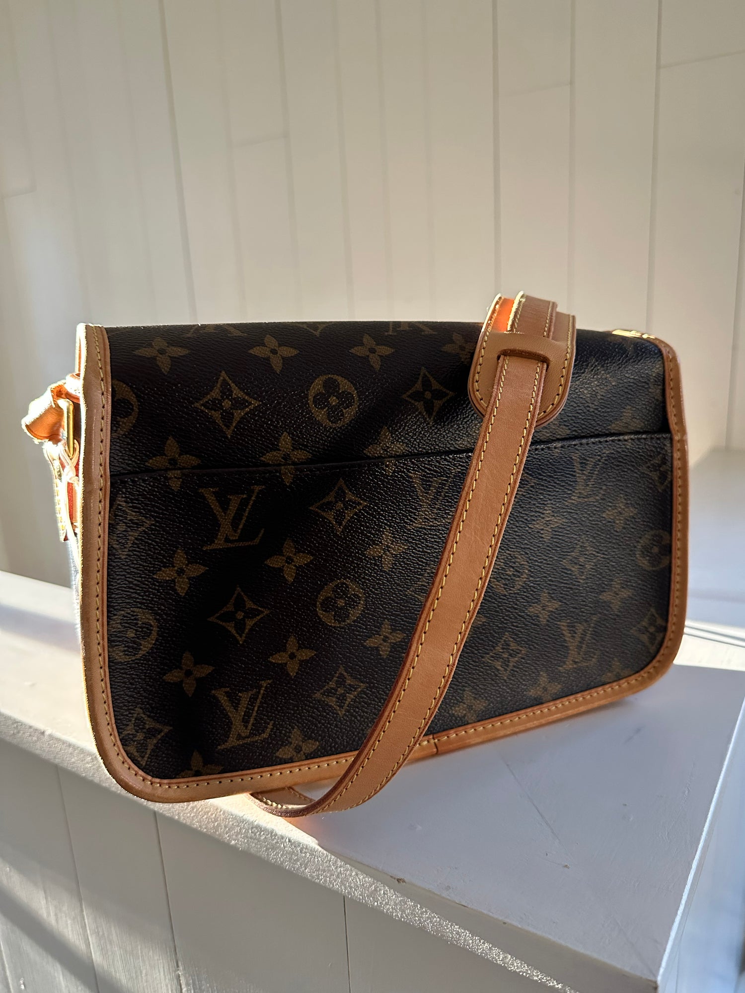 Sologne leather crossbody bag Louis Vuitton Brown in Leather