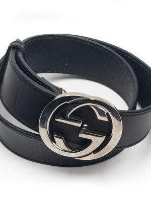 Gucci Interlocking G Logo Leather Belt